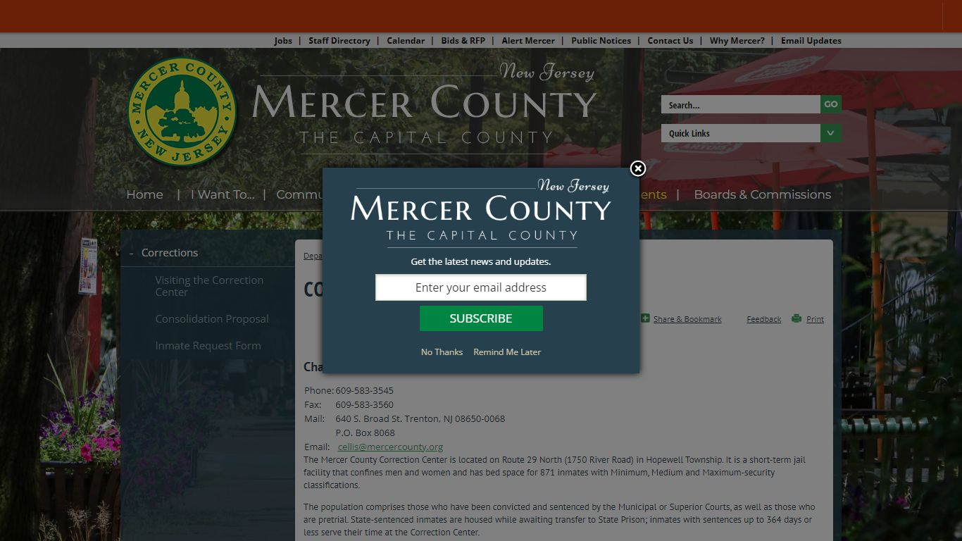 Corrections | Mercer County, NJ